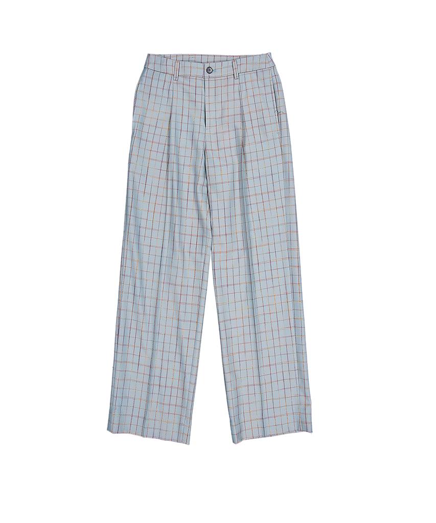 KEEP IT IN A SET Wide Fit Wool Slacks (Blue)