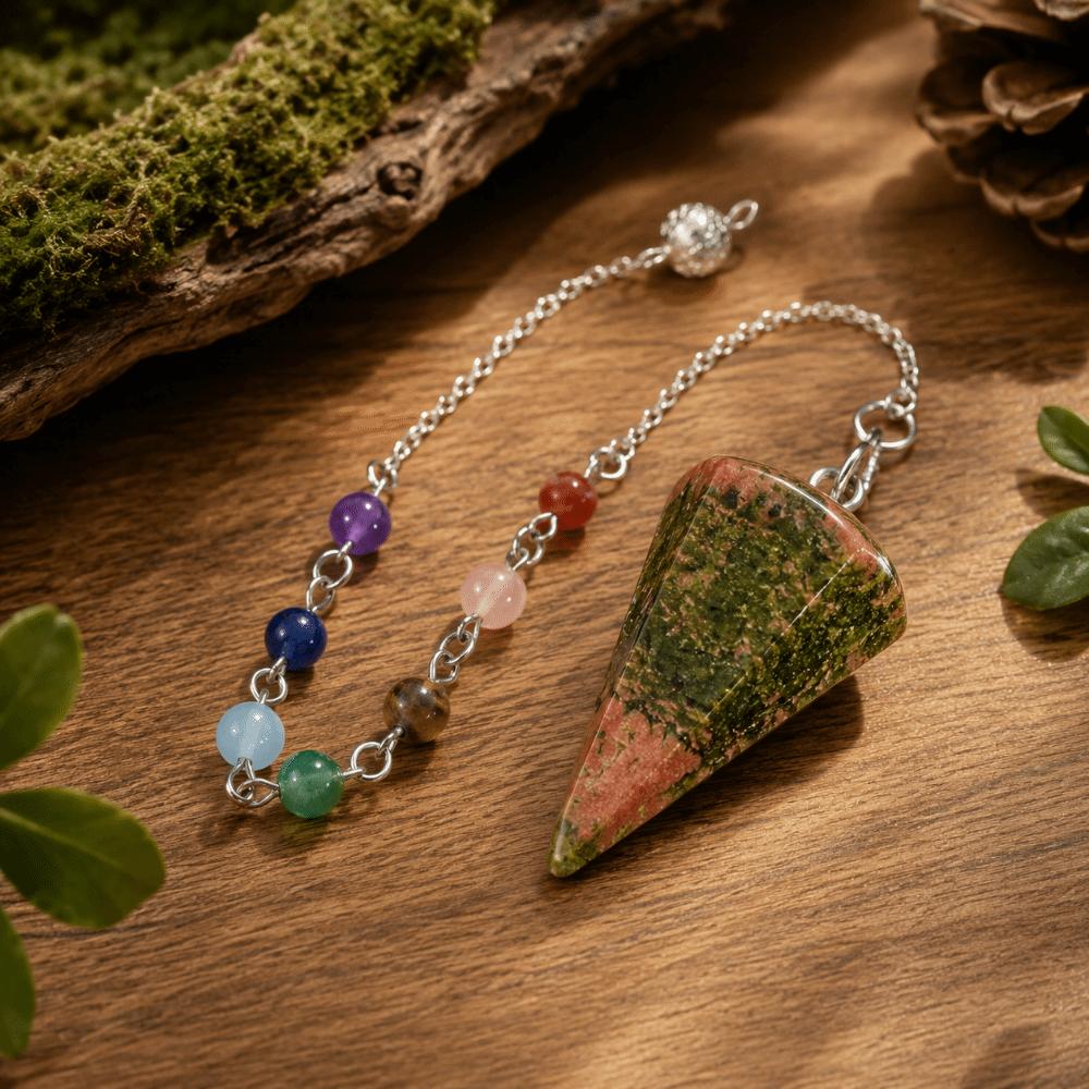 Rainbow Color Healing Crystal Pendant Bead Chain Natural Crystal Necklace  Daily Wear