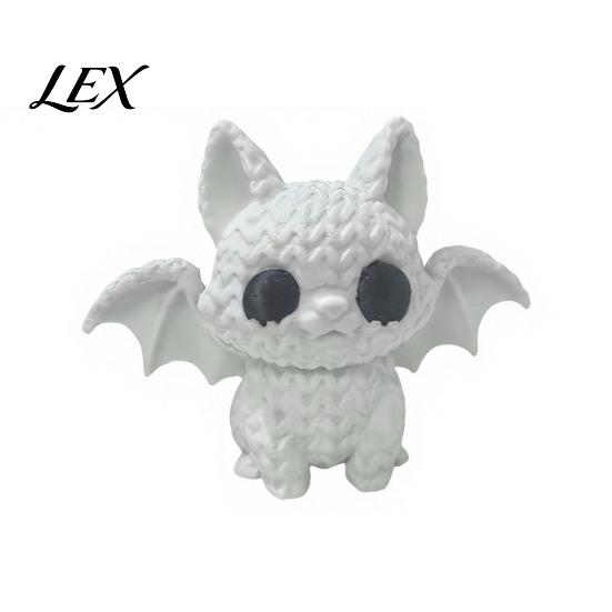 Bat Ornament Festive Halloween Ornament, Knitted Texture Cat Design Figure, Decor Mini Size Sculpture for Party Desk Shelf белый