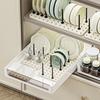 Expandable Dish Drying Rack Plate Bowl Book Holder Mesh Panel with Adjustable Posts Anti-Slip Bottom Dish And Cup Organizer