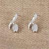 18K Copper and White Gold Tulip Flower Stud Earrings with Zirconia and Full Diamond Micro-inlay for Women