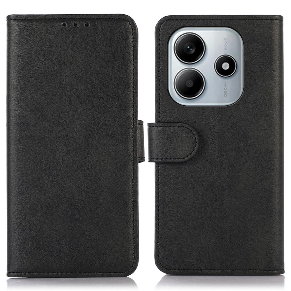 For Xiaomi Redmi Note 14 4G (163.25mm) Case Cowhide Texture Leather Wallet Phone Cover with Stand