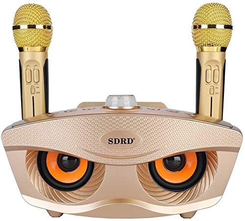 

Bluetooth Karaoke Microphone, Home KTV Wireless Microphone System with 2 Handheld Microphones, AUX, TF Card/U Disk, Karaoke Singing Machine, Portable