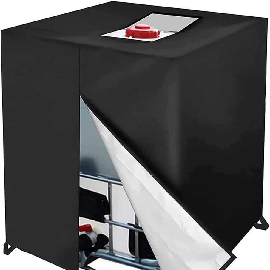 IBC Tote Cover for 1000L Rain Barrel 275 Gallon IBC Container Outdoor Tank, 210D Waterproof Protective Cover for Water Barrel