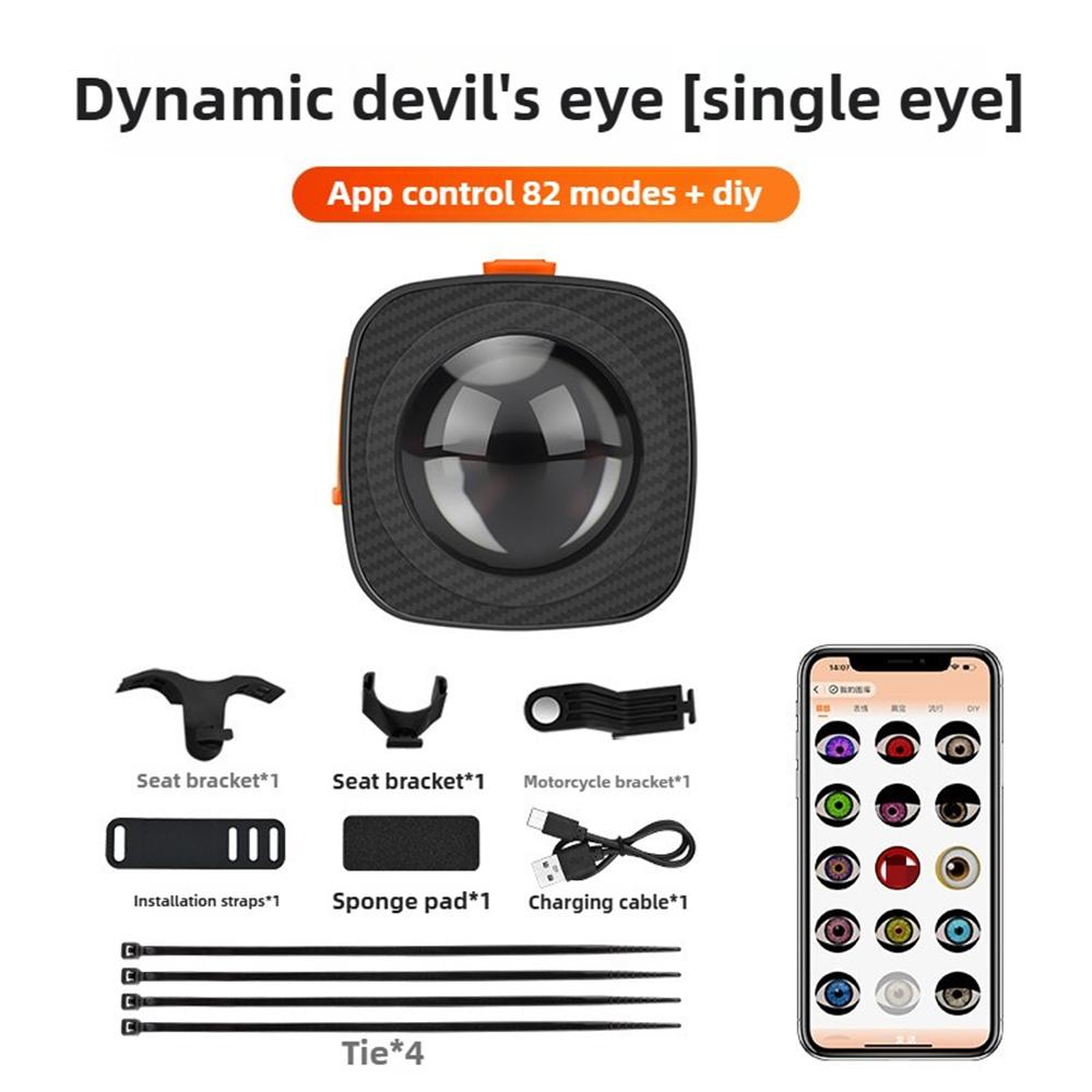 

Bicycle Eyes Tail Light Programmable LED Smart Cat Eyes Motorbike Taillight Rear Stop Motorcycle LED Dynamic Devil Eyes Lamp