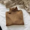 Kinder Jungen Mädchen Unifarben Hoher Kragen Langarm Freizeit Strickpullover Pullover