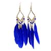 Bohemian Feather Tassel Drop Earrings Lightweight Hypoallergenic Handmade Feather Ear Drops Jewelry For Women