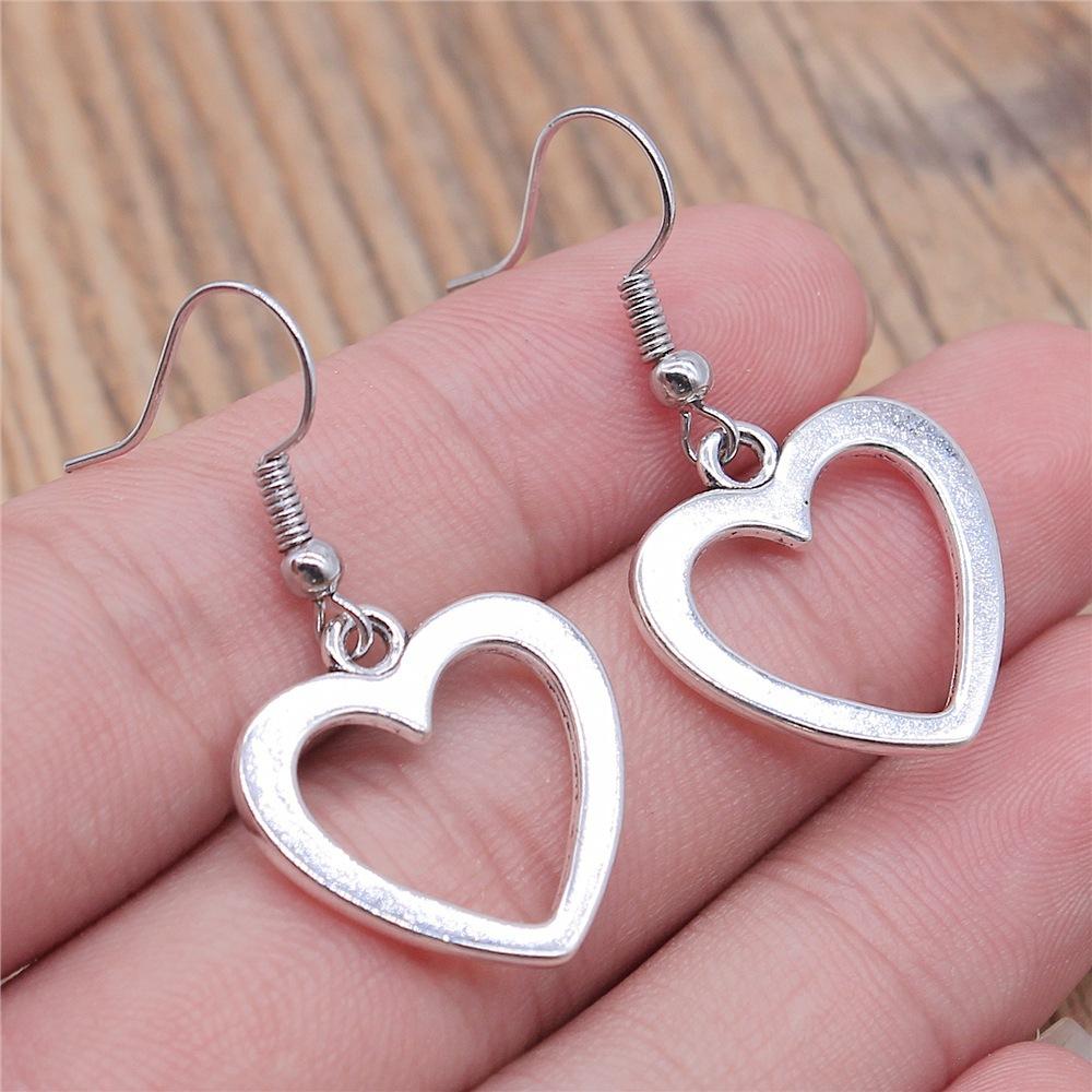 24 Styles Simple Design Gothic Punk Style Hollow Heart Drop Earrings For Women Vintage Fashion Earring Gift