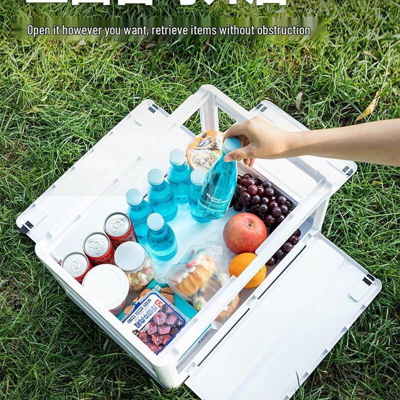 Outdoor Folding Storage Box with Wooden Lid