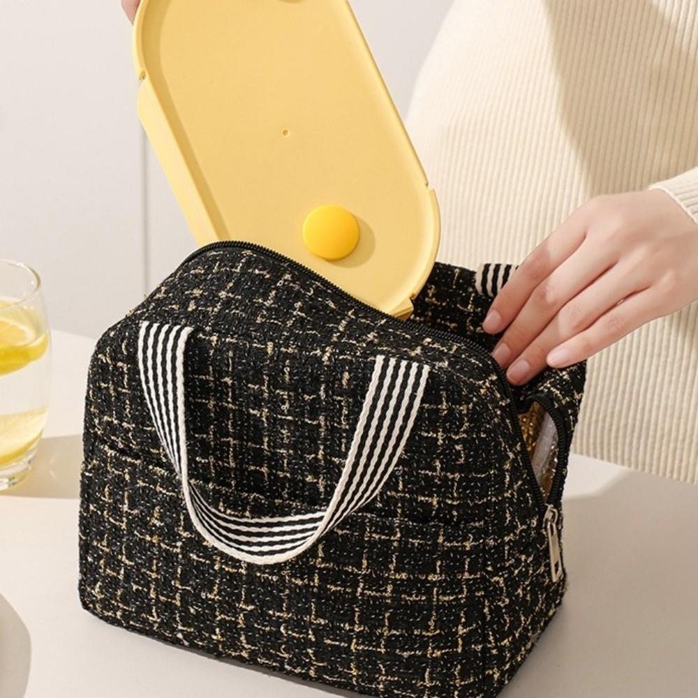 2PCS/SET Small Fresh Style Lunch Bag Fashion Tote Lunchbox Durable Thermal Insulation Bag Students