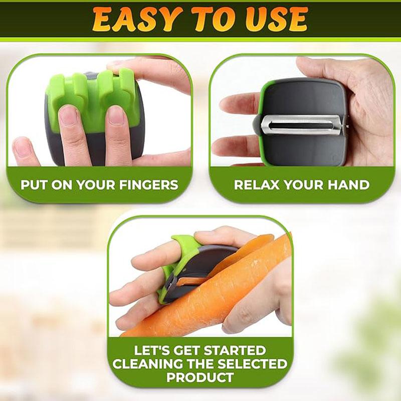 1/2pcs Stainless Steel Handheld Vegetable Peeler with Rubber Finger Grips Multifunctional Kitchen Tool Accessory Peeler