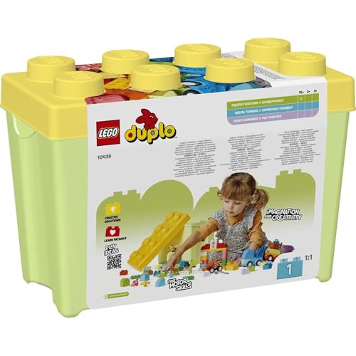 LEGO Duplo Deluxe Car and Truck Container, 10439, Toy, Gift, Building Blocks, for Toddlers, Baby Boys and Girls, Ages 1, 2, and 3, Vehicles