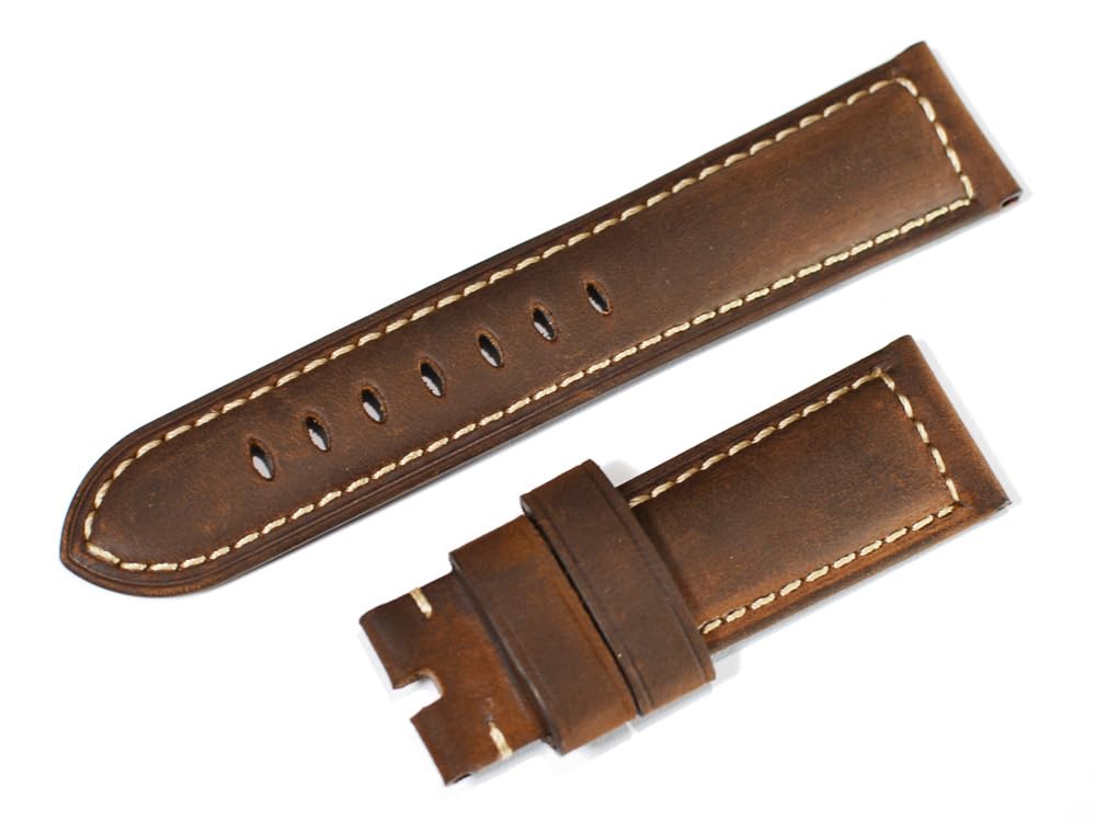 

King Panerai Compatible Watch Dark Brown Buffalo Leather Strap for BA [Import Original] Parts, Buckle, 24/22mm