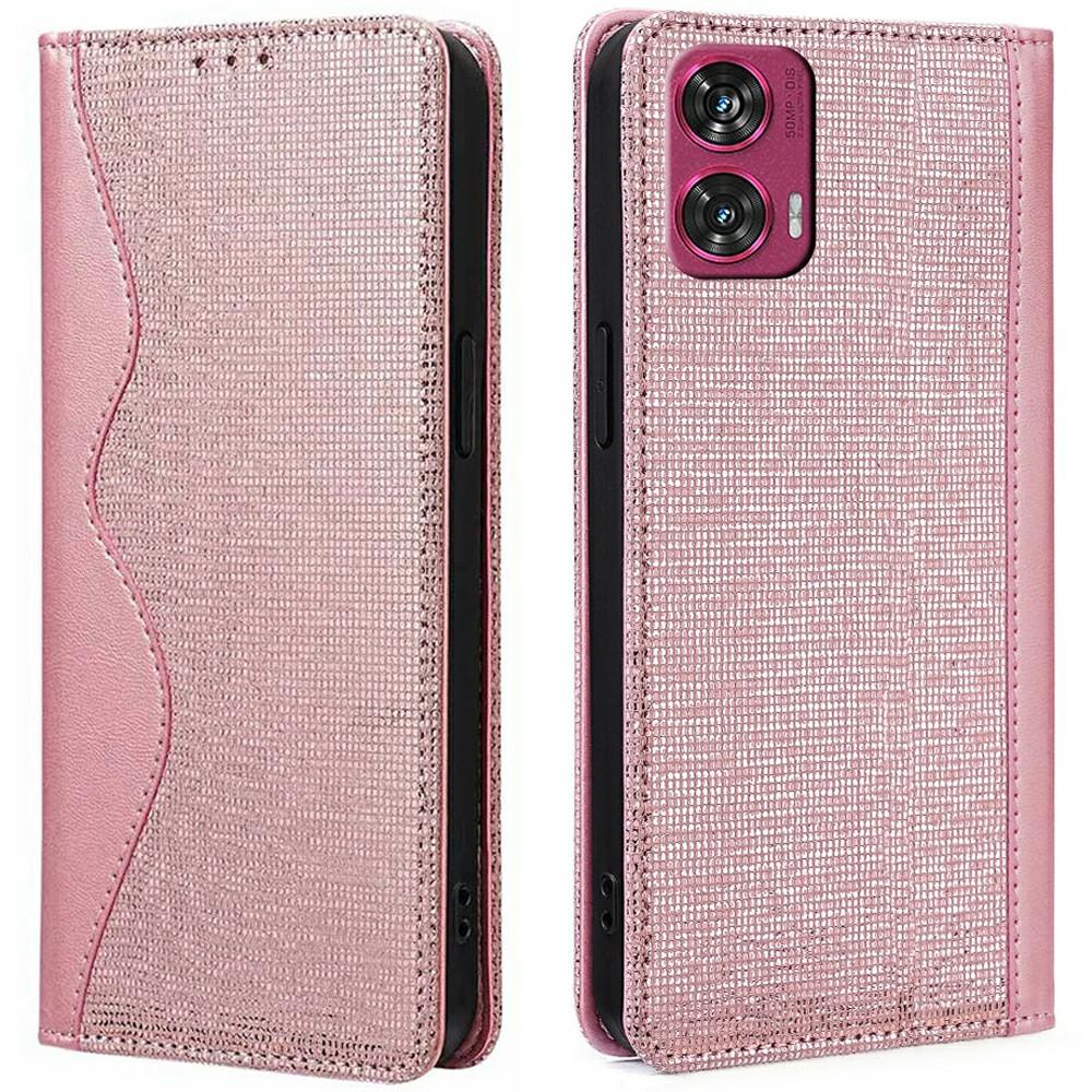 

Для Motorola Edge 50 Fusion 5G Кожаный чехол-кошелек с подставкой Чехол для телефона с RFID-блокировкой Rose Gold