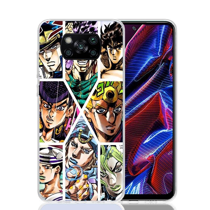 Anime JoJo Bizarre Adventure Case Phone Cover for Xiaomi Poco X3 Nfc X5 X6 X7 X4 Gt F7 Ultra F6 F5 Pro F4 F3 M5S M5 M4 M3 5G Tre