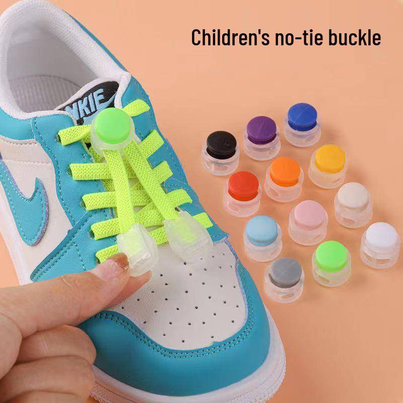Colorful No-Tie Elastic Shoelaces with Pig Nose Buckle for Kids