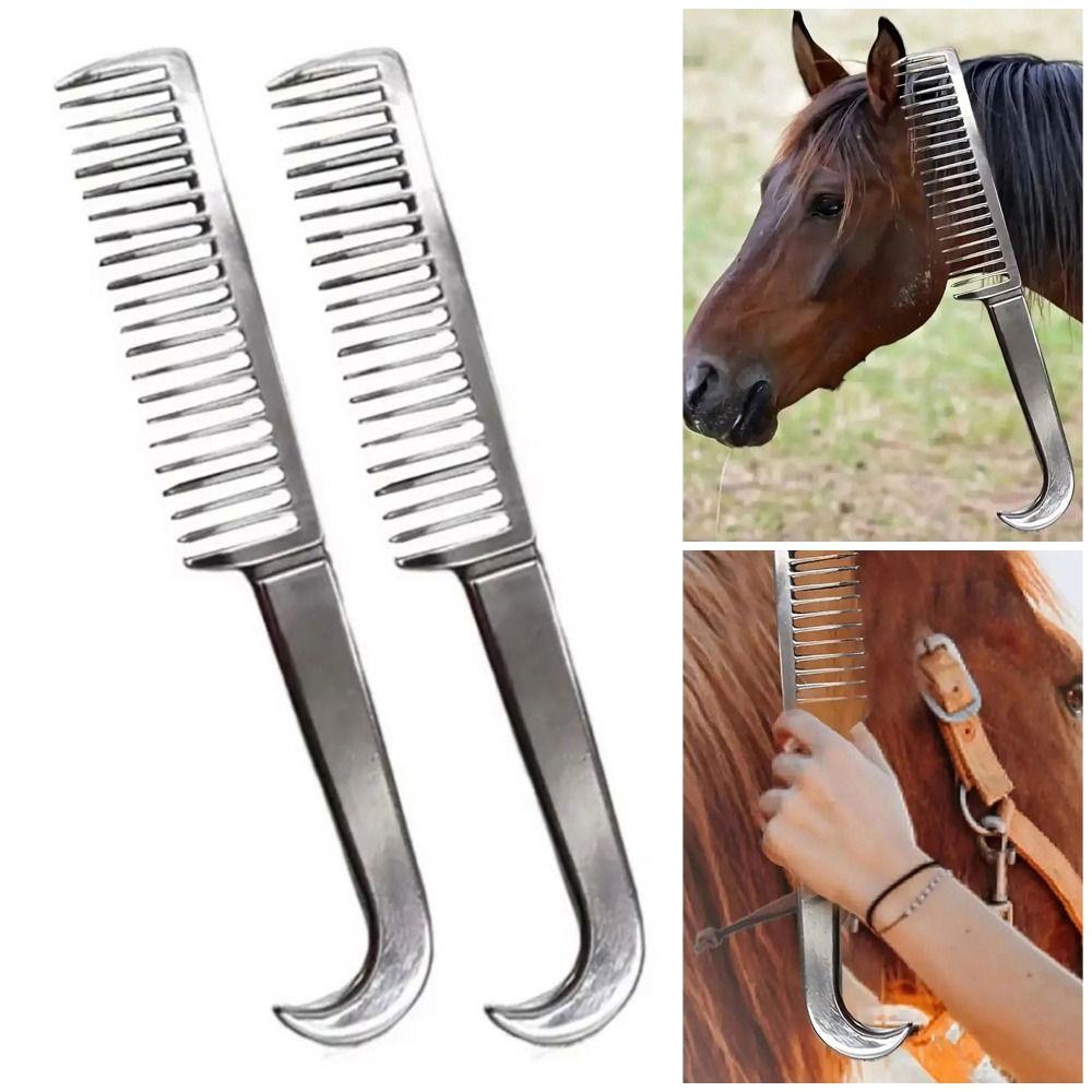 1Pcs Aluminum Alloy Horse Grooming Brush Mane Tail Bristle Riding Brush  Horse Cleaning Tool