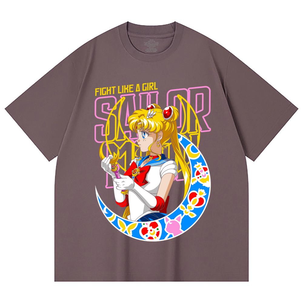 230 g/m² 100 % Baumwolle Sailor Moon V8 Minako Druck Unisex Schweres Baumwoll-T-Shirt