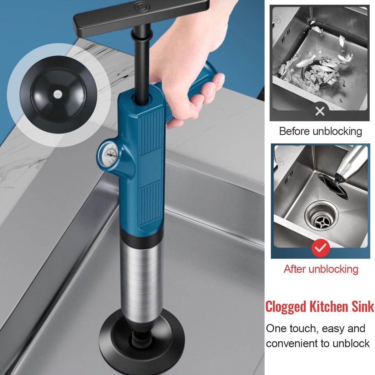 

Инструмент для прочистки канализации и туалета для сливных отверстий и труб Stainless Steel Bucket Integrated Machine синий