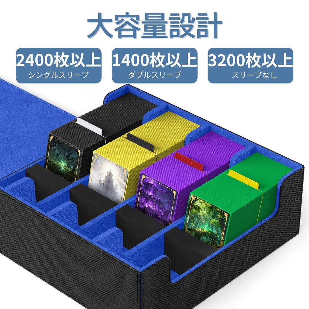 Mlikero Deck Large Holds 2400 Magnetic Trading Card Storage Includes 10 Dividers and 4 Foam Compatible with Duel and Other Card Games and Case,