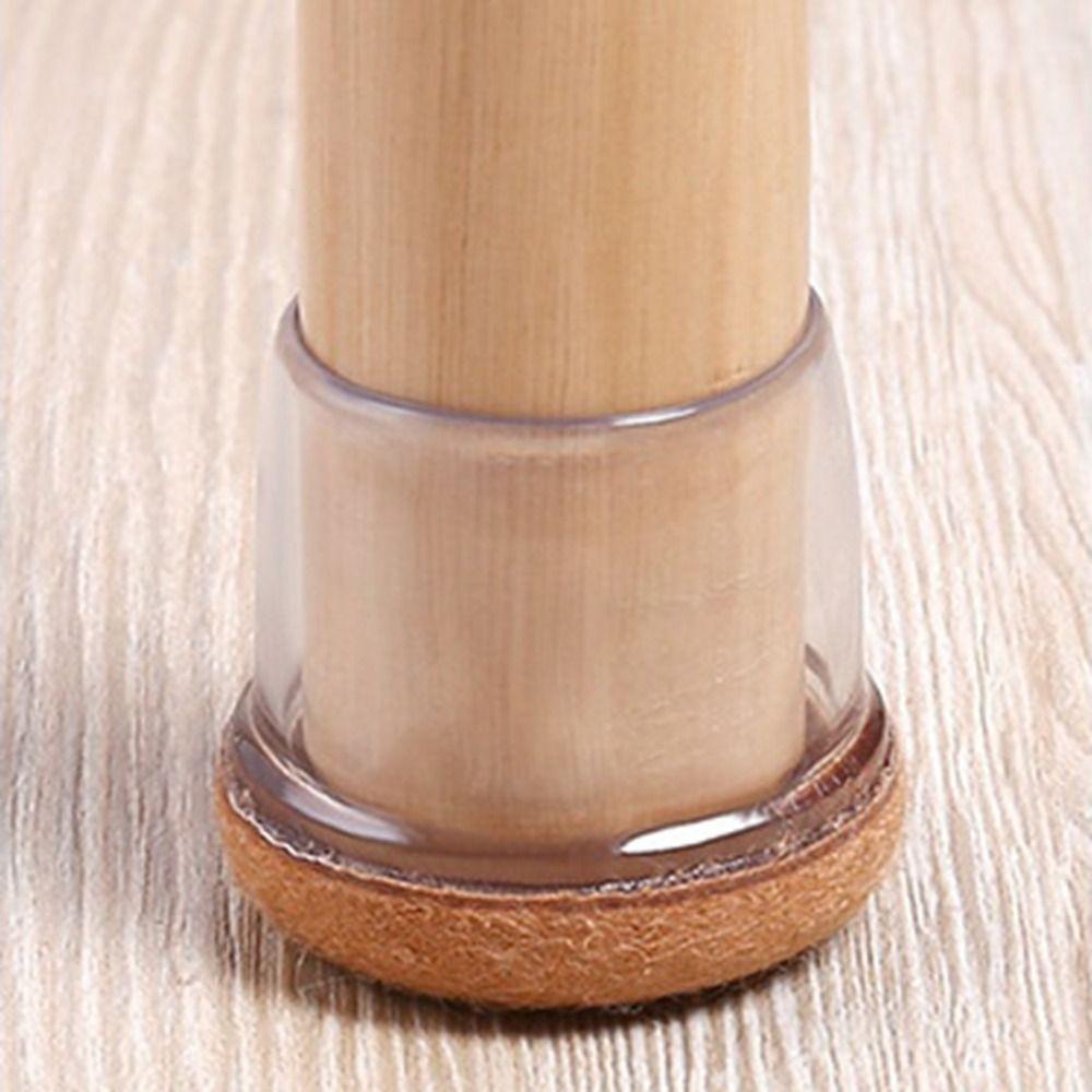 4 STÜCKE Neue TPE Tischbeinschutzhüllen Bodenschoner Filz Stuhlfußkappen Langlebige Runde Tischfußpolster Möbel