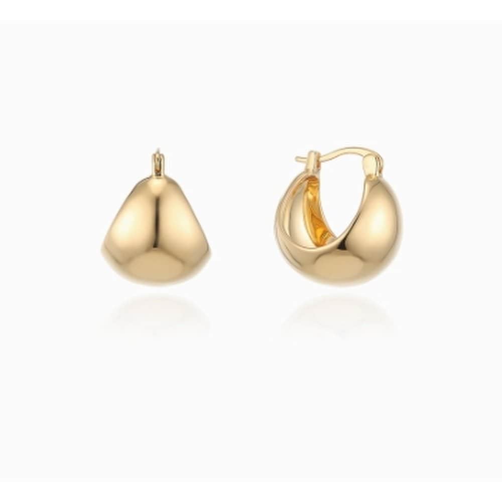 Yellow Timeless Max Volume Hoop 14K Gold Pin Earrings
