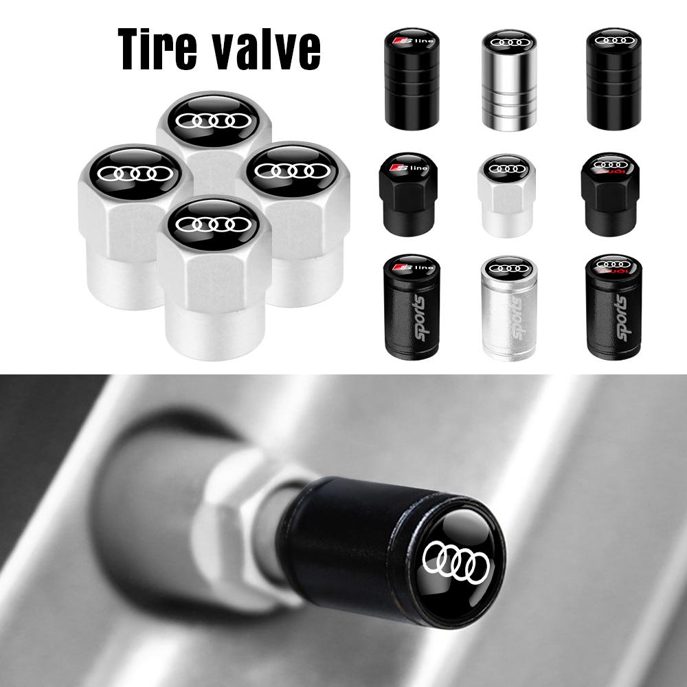 4pcs 3D Metal Styling Car Wheel Tire Valve For 40s Sline A1 A2 A3 A4 A4L A5 A6 A7 A8 A8L TT Q1 Q2 Q3 Q4 Q5 Air Stem Cap Coverss40