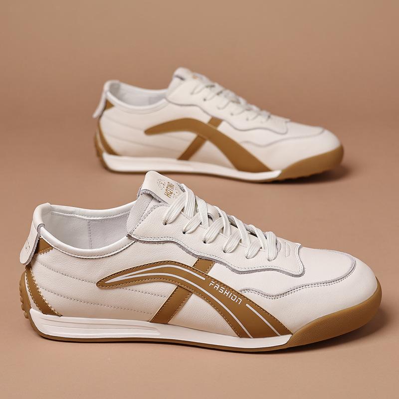 

Gui Jia Dexun Men s Shoes Leather Waffle White Shoes Casual Breathable Board Shoes Sports Running Trend Shoes Men s Forrest Gump Shoes 44