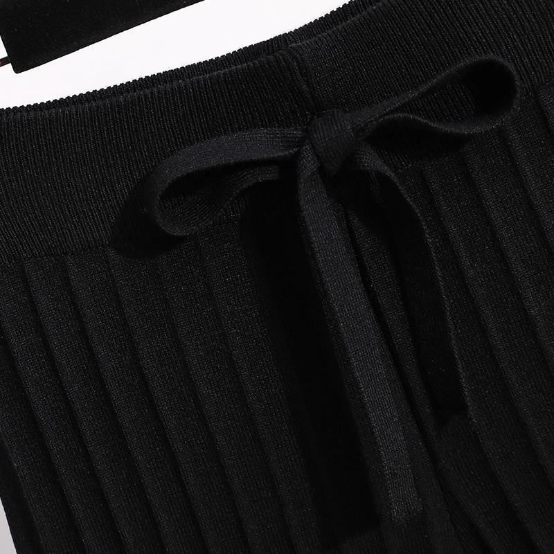 DIMANAF 2025 Autumn Winter Women Plus Size Pants Lady Long Pants Knitted Oversized Loose Bottoms