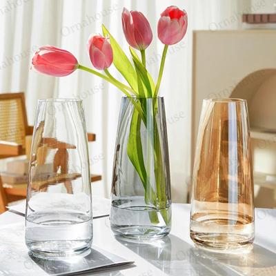 Nordische Minimalistische Farbverlauf Illusion Vase Hydroponisches Glas Blumengesteck Gefäß Wohnzimmer Schlafzimmer Dekoration Blumenvase