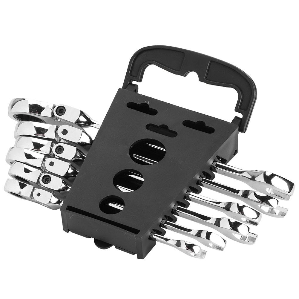 6Pcs Flexible Head Multi functional Ratchet Conination Spanner Wrench 8 17mm Repair Tools Set