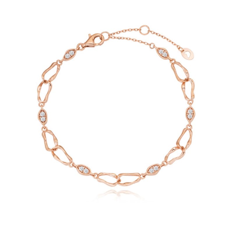 Tirr Lirr Wavelet Pattern Pink Silver Bracelet TBESVP08040M