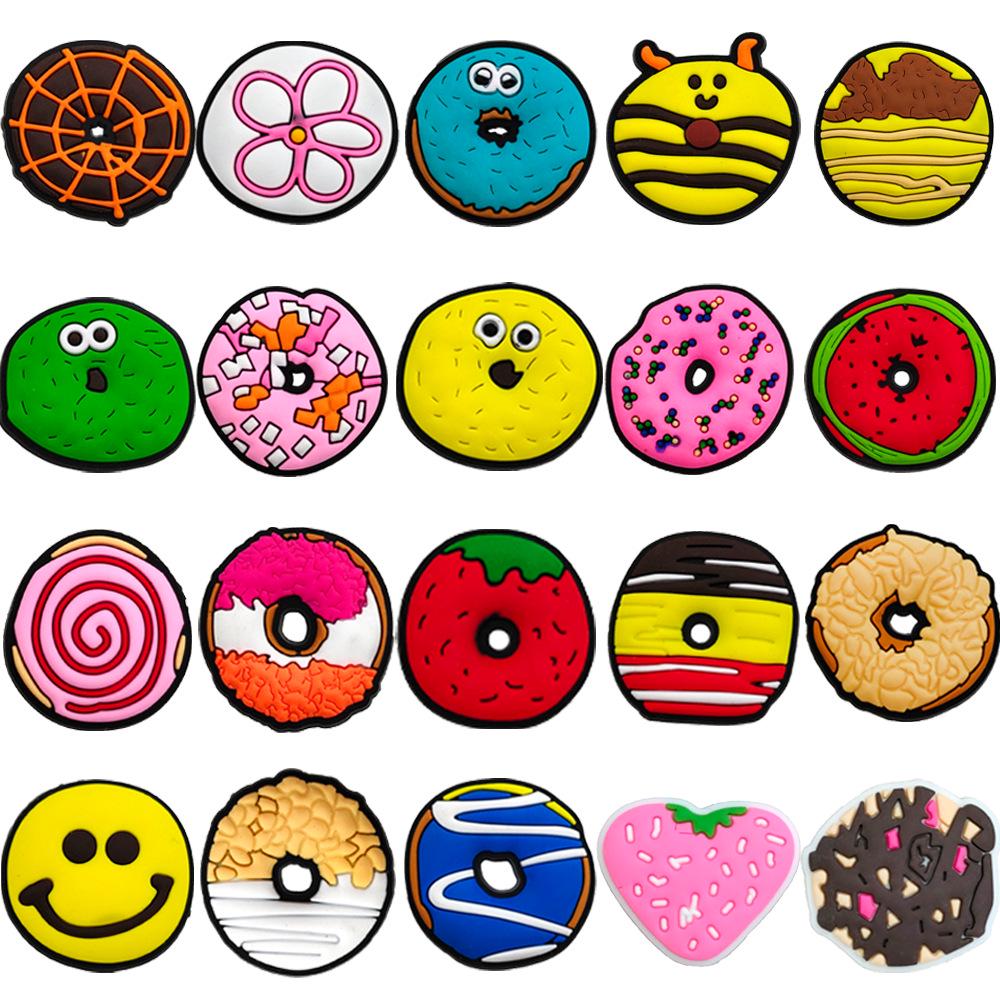 Donut-Themed Croc Shoe Charms | Soft PVC Rubber DIY Accessories | Decorative Shoe Buckles