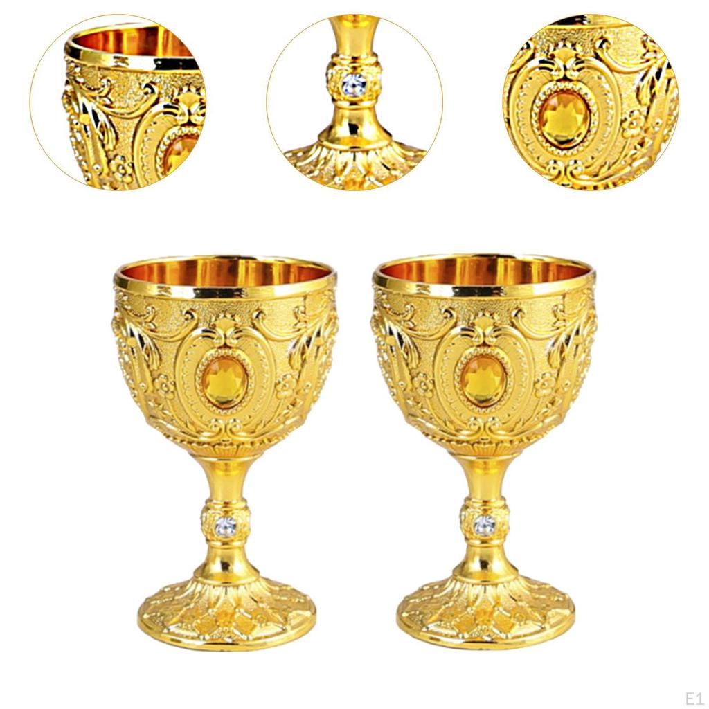 2 Easy Clean Goblet Home Decorative Ornament Birthday Gift Unbreakable Engraved Handmade