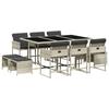VidaXL Ensemble à manger de jardin 11pcs avec coussins gris poly rotin 3278098