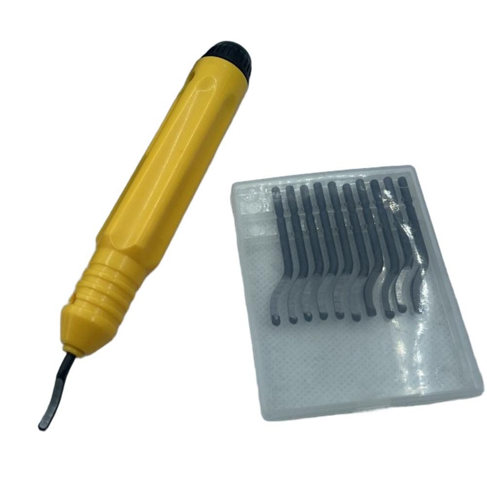 1set Reamer Tool Deburring Tool Set With 10 Swivel Blades For Metal PVC Pipes Plastics Resins Burr Remover Reamer Tool