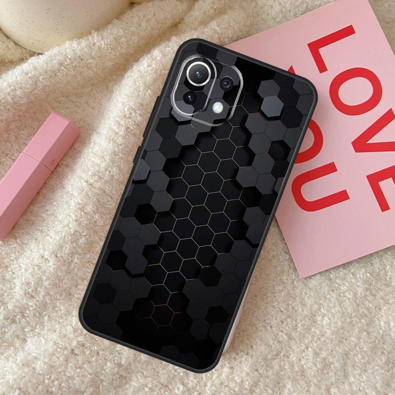 3D Hexagonal Lights Case For Xiaomi 14 15 Ultra 15T 14T 13T Pro 17 Pro Max POCO X7 Pro X3 X5 X6 F5 F6 F7 Cover