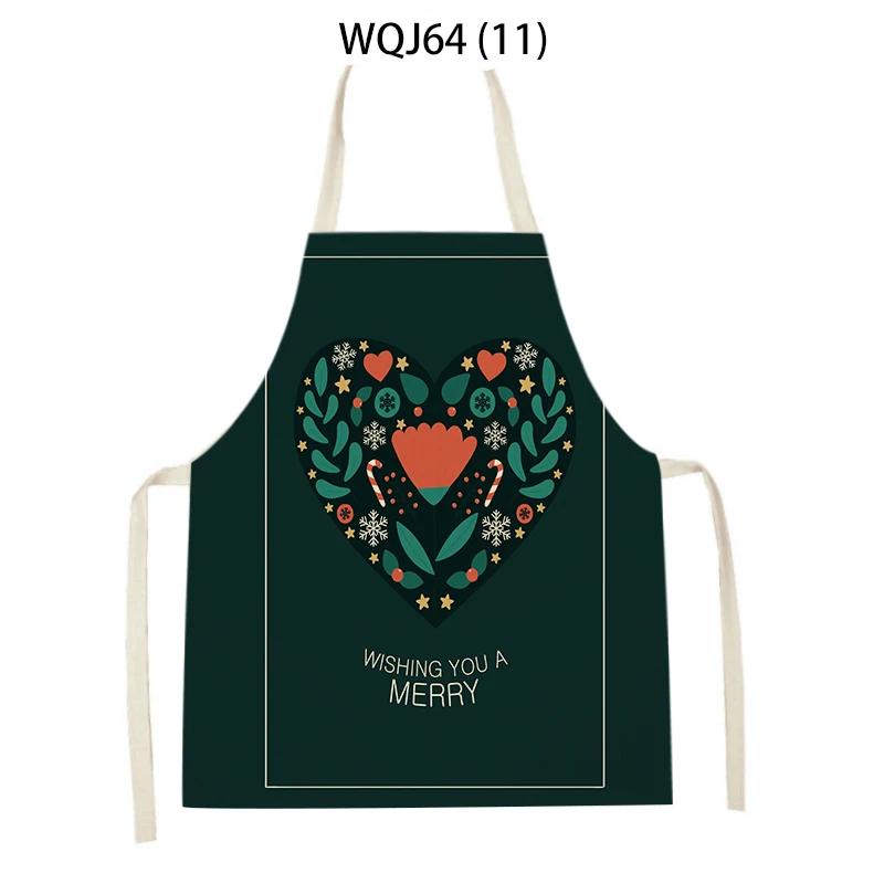 Merry Christmas Tree Socks Gift Letter Printed Cleaning Kitchen Apron Baking Cooking Antifouling Apron Sleeveless Pinafore
