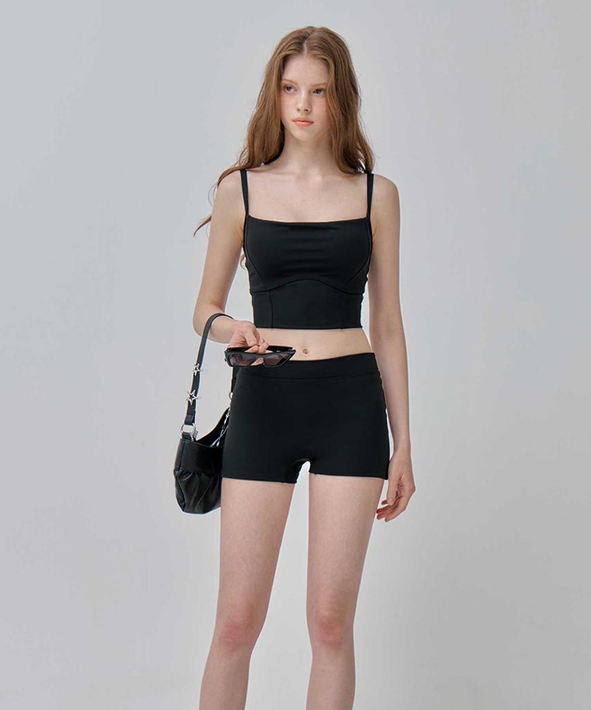 Bikini Bender Simple Line Rash Shorts - Black