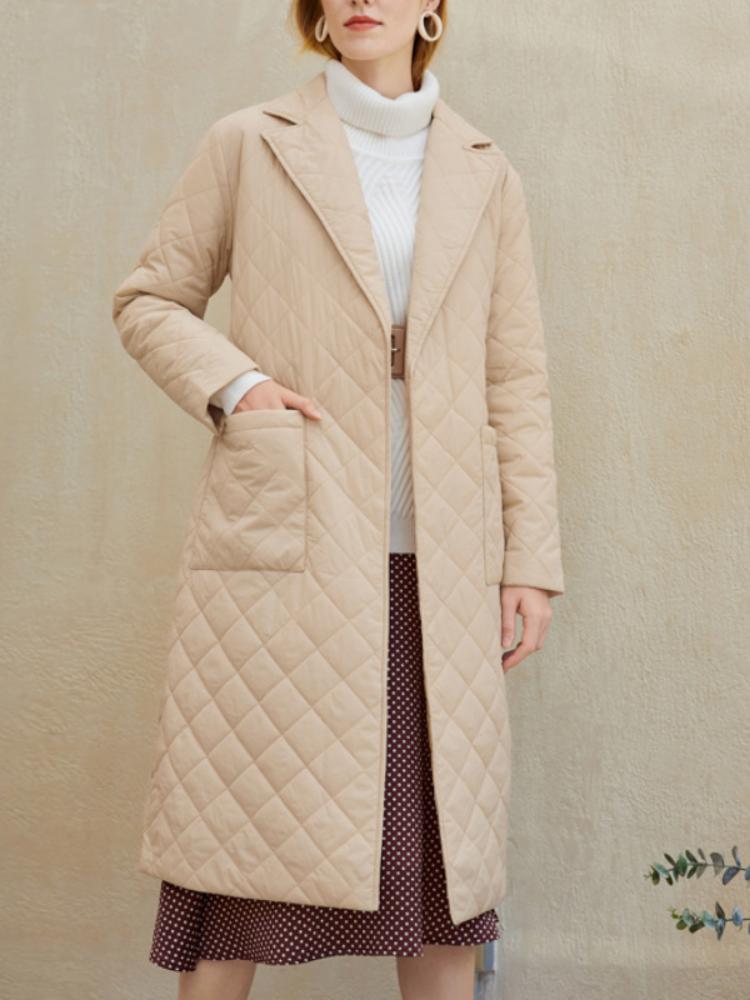 

Клетчатые стеганые пуховые пальто женские свободные тонкие пуховые парки пальто винтажная верхняя одежда с поясом осенне-зимняя женская куртка оверсайз S зелёный