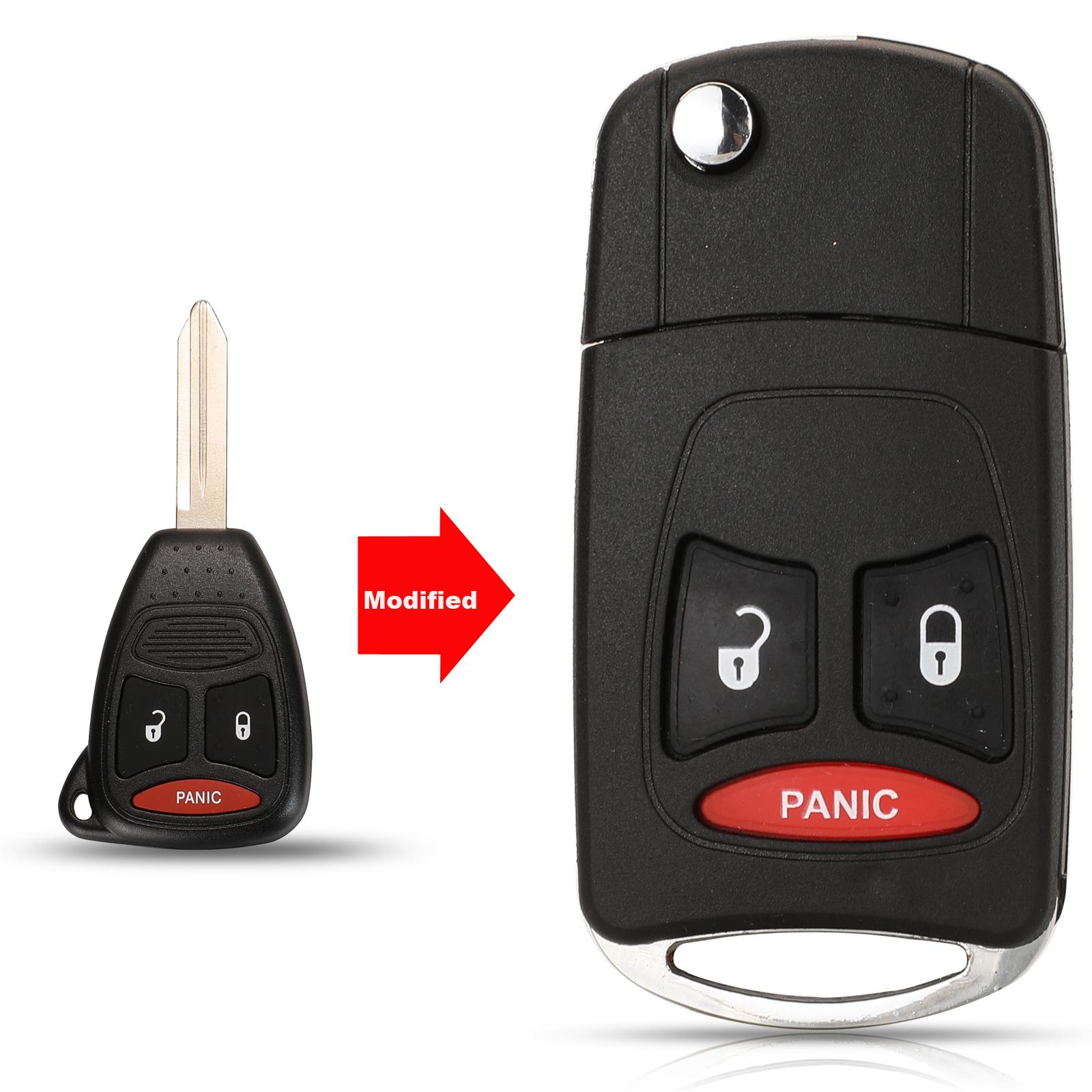 

jingyuqin Modified Entry 2/3 Button Flip складной чехол для дистанционного ключа от машины для Chrysler Town Country Dodge Grand Caravan Jeep сожжены оранжевый