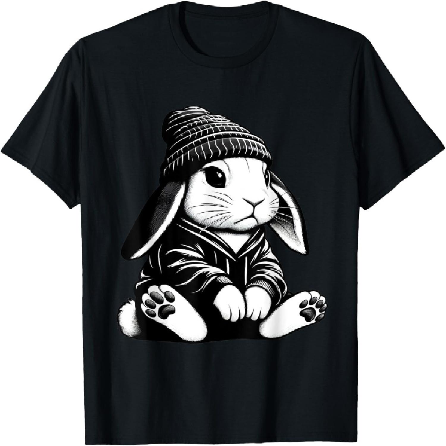 Thug Bunny Rabbit Gangster Rabbit Funny Bunny Lovers Design T-Shirt S