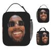 K-KanyES W-Wests Meme Face Lunch Bag Casual Lunch Box Travel Portable Tote Food Bags For Girls Oxford Print Cooler Bag