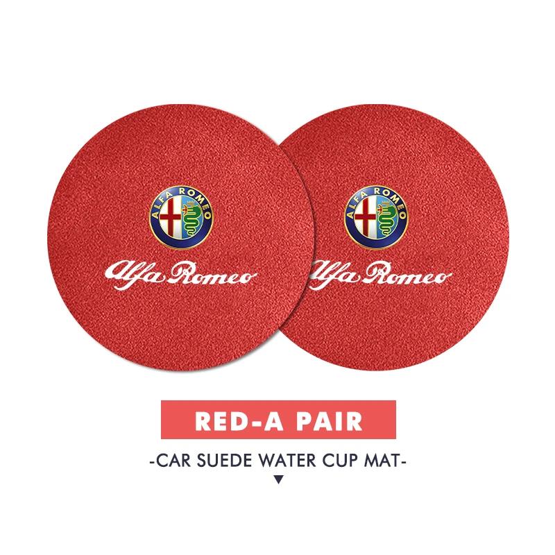Autoaufkleber Für Alfa Romeo Für Alfa Romeo 2 STÜCK Auto Logo Anti-Rutsch Becherhalter Matte Getränkehalter Matte Innenzubehör Giulietta