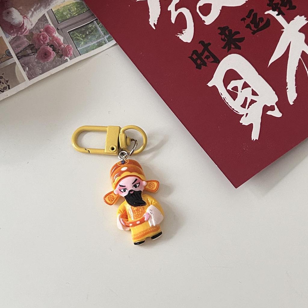 Guochao Chinese Opera Character Keychain: Trendy Cartoon Accessories Pendant for Couples & Besties