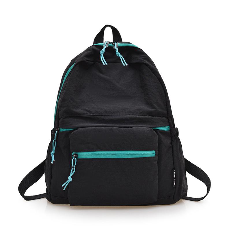 

Модный винтажный дорожный рюкзак с несколькими карманами для учеников средней школы чёрный