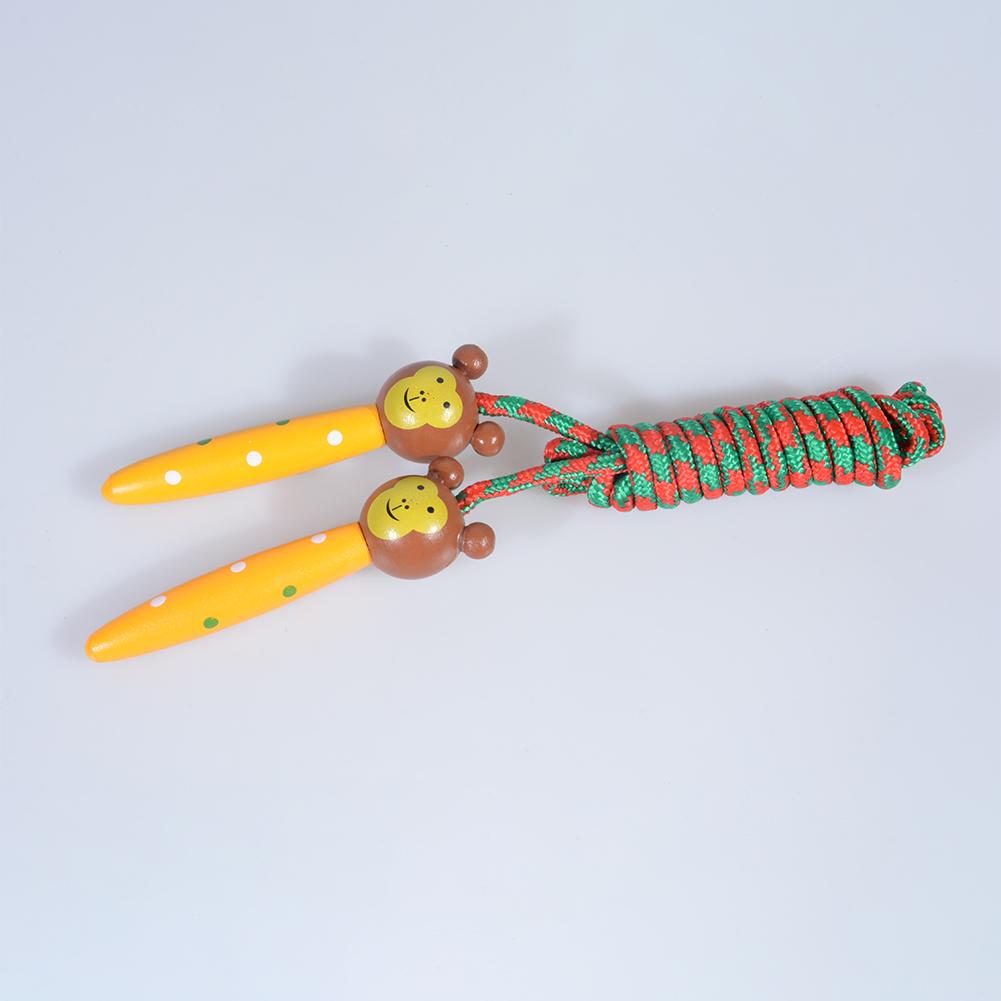Creative Cute Skipping Rope Children's Toy Wooden Handle Jumping Game Fitness Build Random Handle Style Award Christmas Halloween Gift