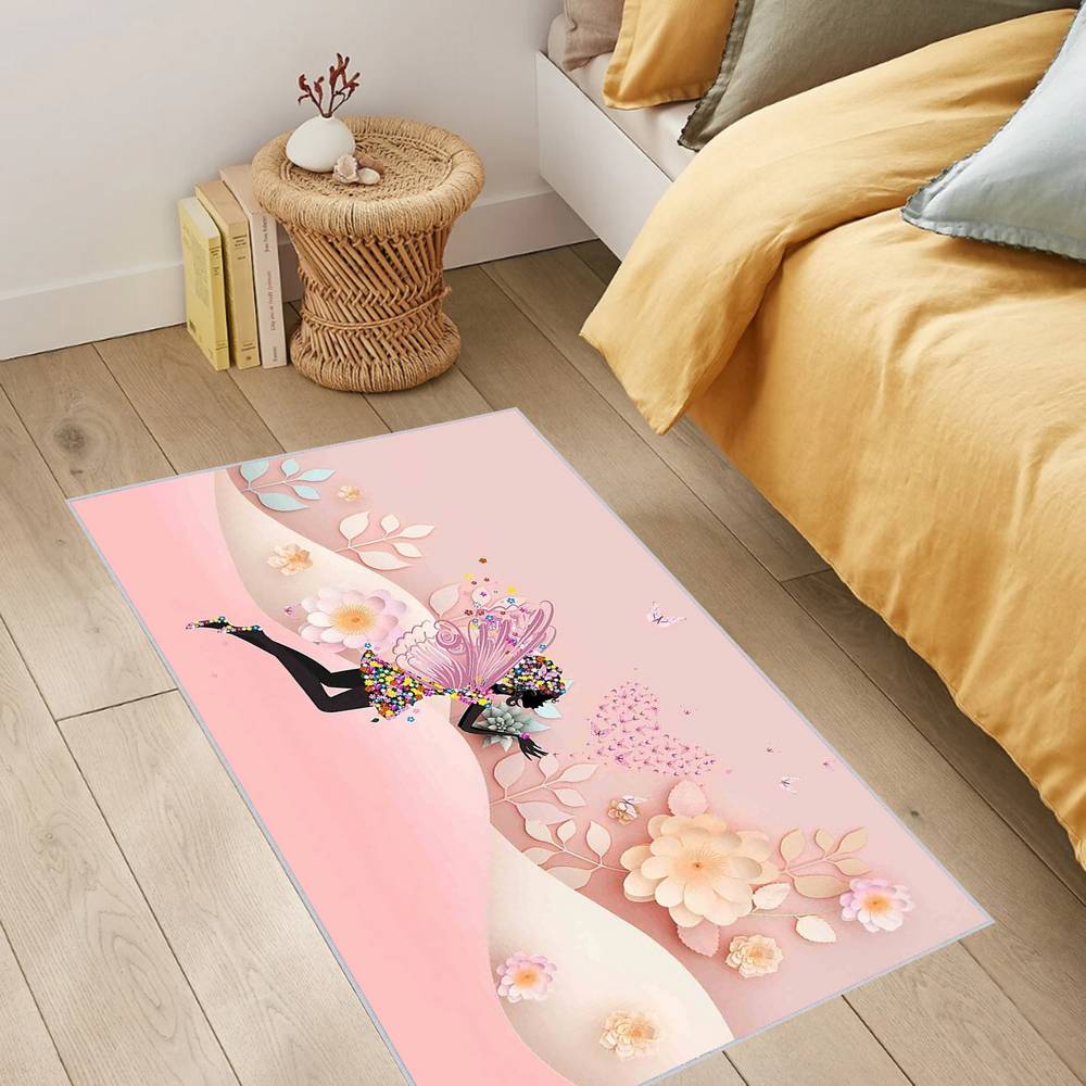 

Домашний моющийся ковер с принтом Eliana LNA0384 50x80 розовый