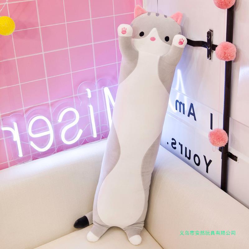 

Детская длинная кошка, плюшевая игрушка для взрослых, мягкая мягкая подушка для котенка, детская подушка для сна, домашний декор 50cm