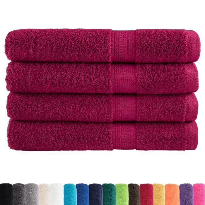 VidaXL Serviettes de Qualité Supérieure 4 pcs, Serviettes de Douche, Draps de Bain, Serviettes d'Invité de Toilette, 137222
